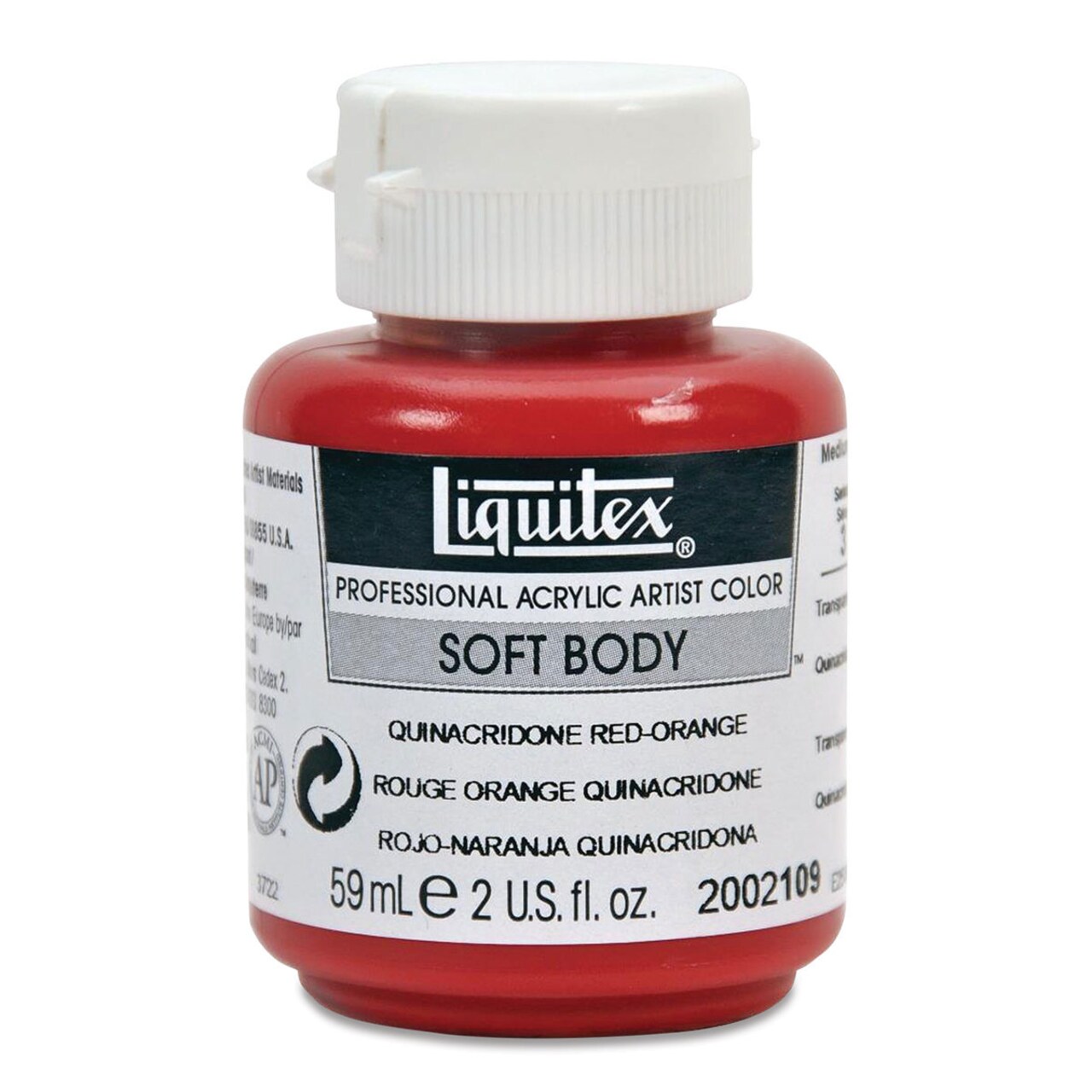 Liquitex Soft Body Artist Acrylics - Quinacridone Red Orange, 2 oz Tube